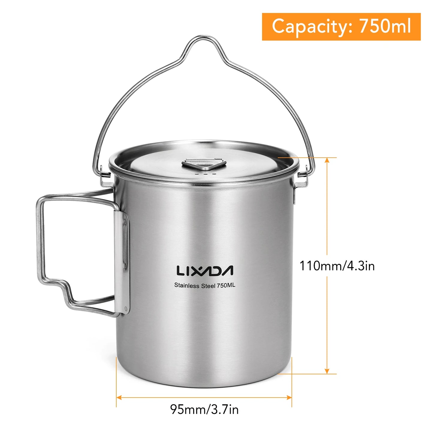 Lixada 750ml Cup Outdoor Stainless