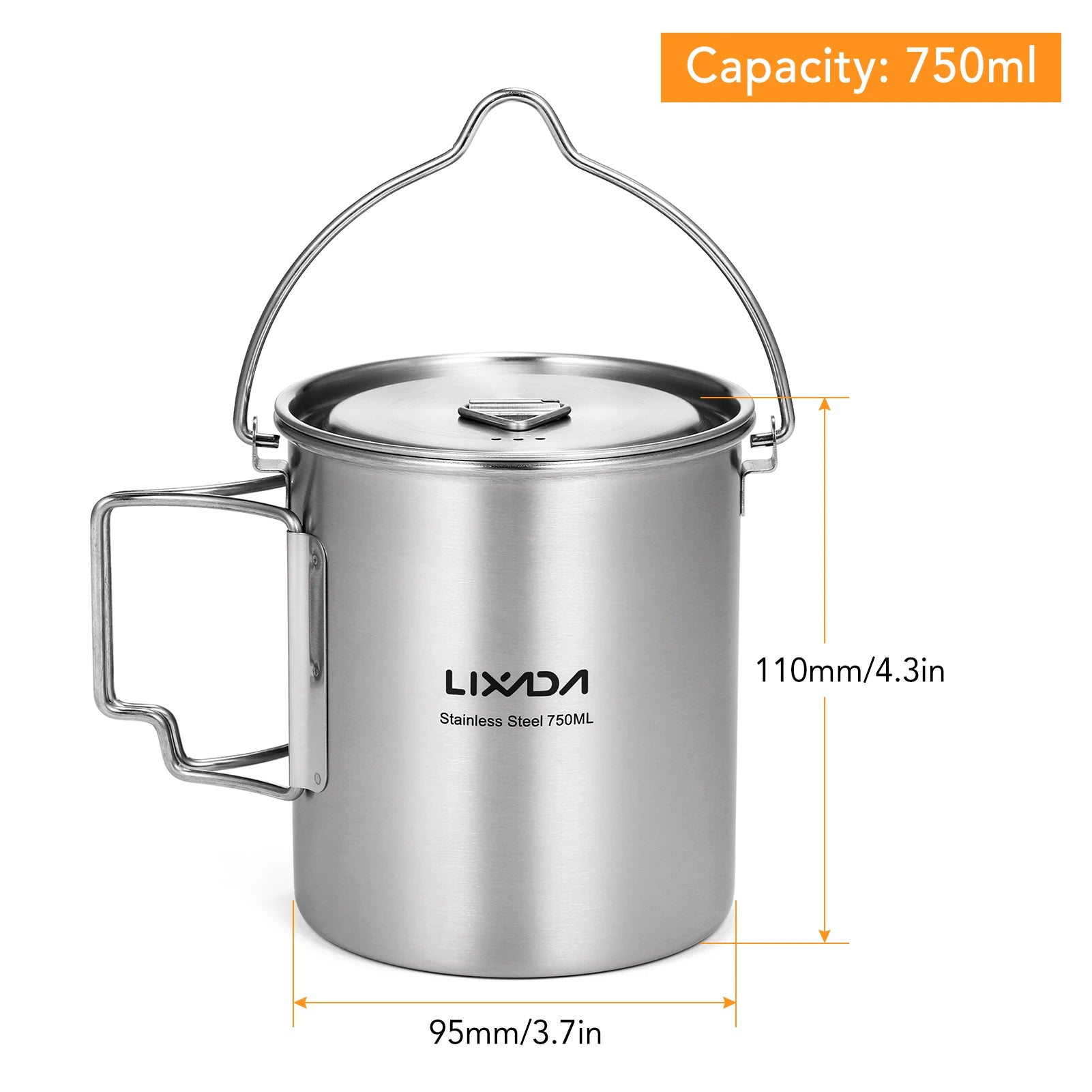 Lixada 750ml Cup Outdoor Stainless