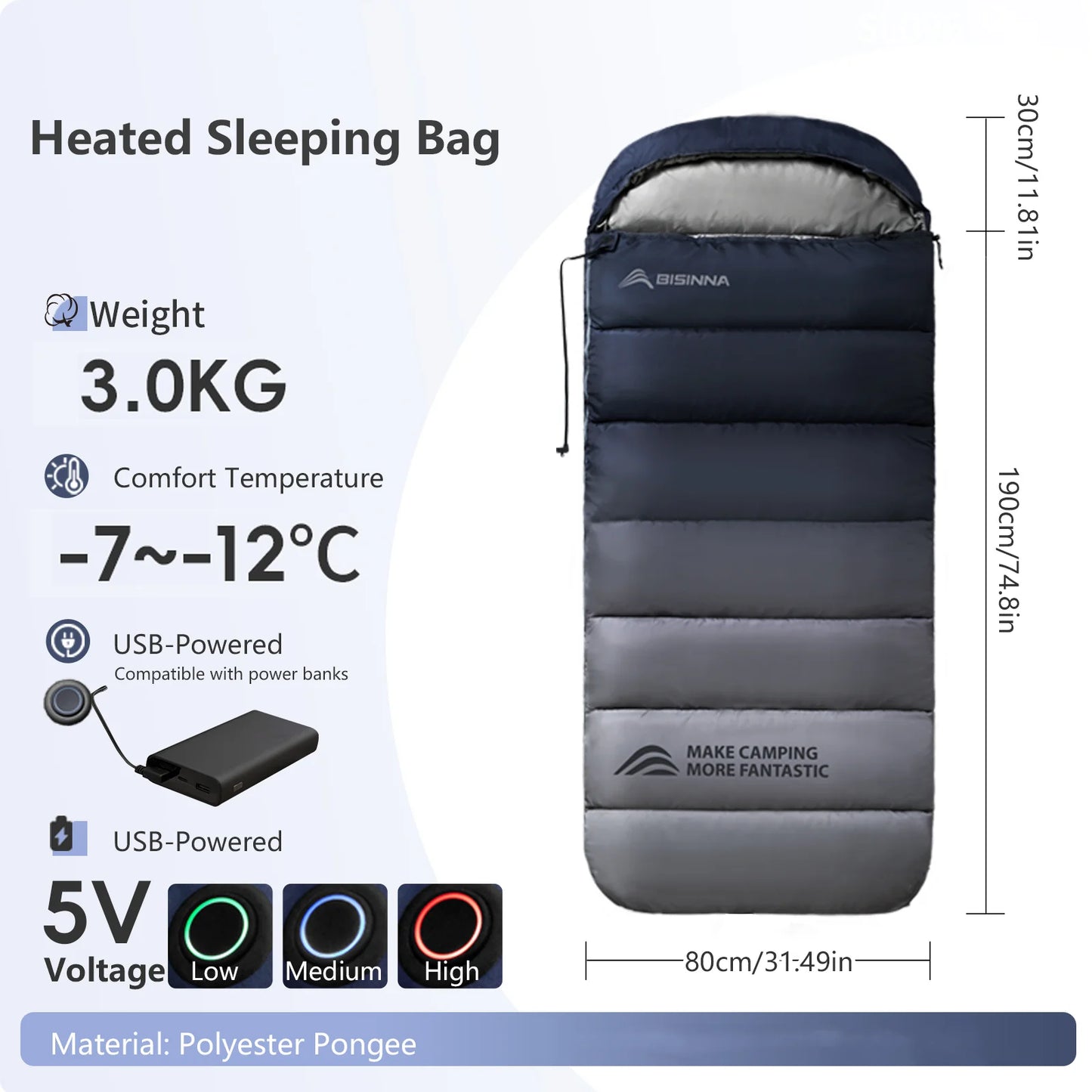 BISINNA Heating Sleeping Bag