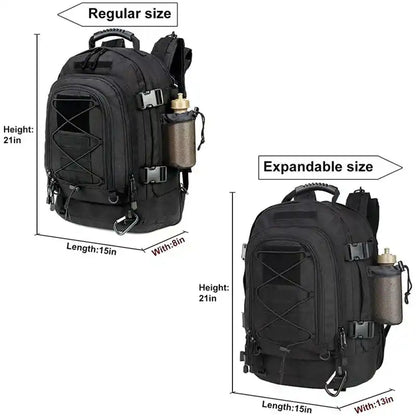 60L Tactical Outdoor Hiking Backpack – Water Resistant Travel & Laptop Bag for Men & Women