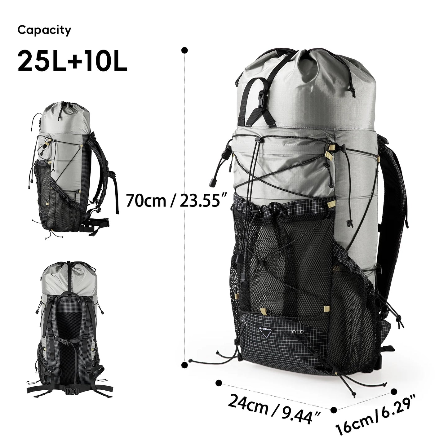 BISINNA Camping Backpack 25+10L