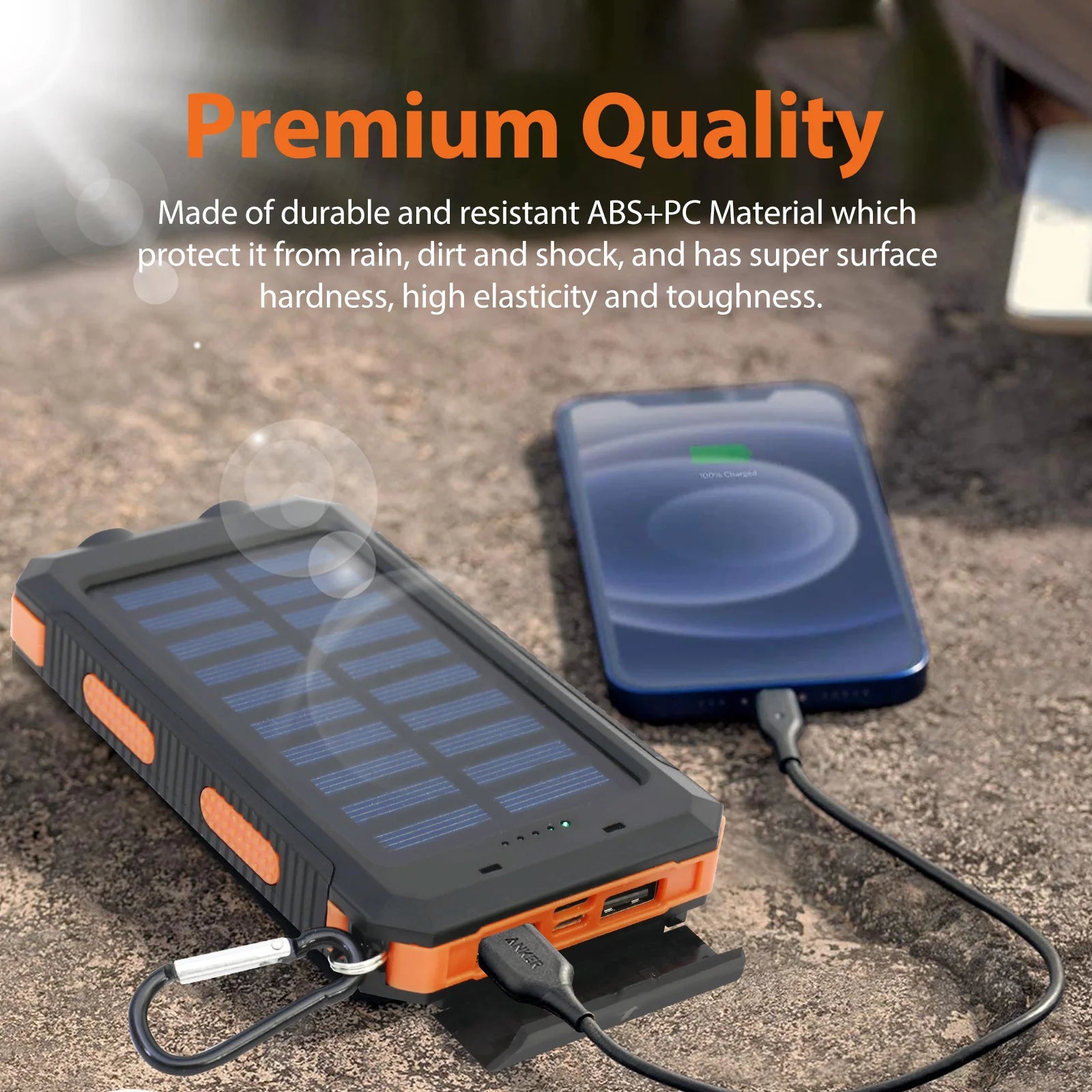 10000mAh Solar Power Bank 4-in-1