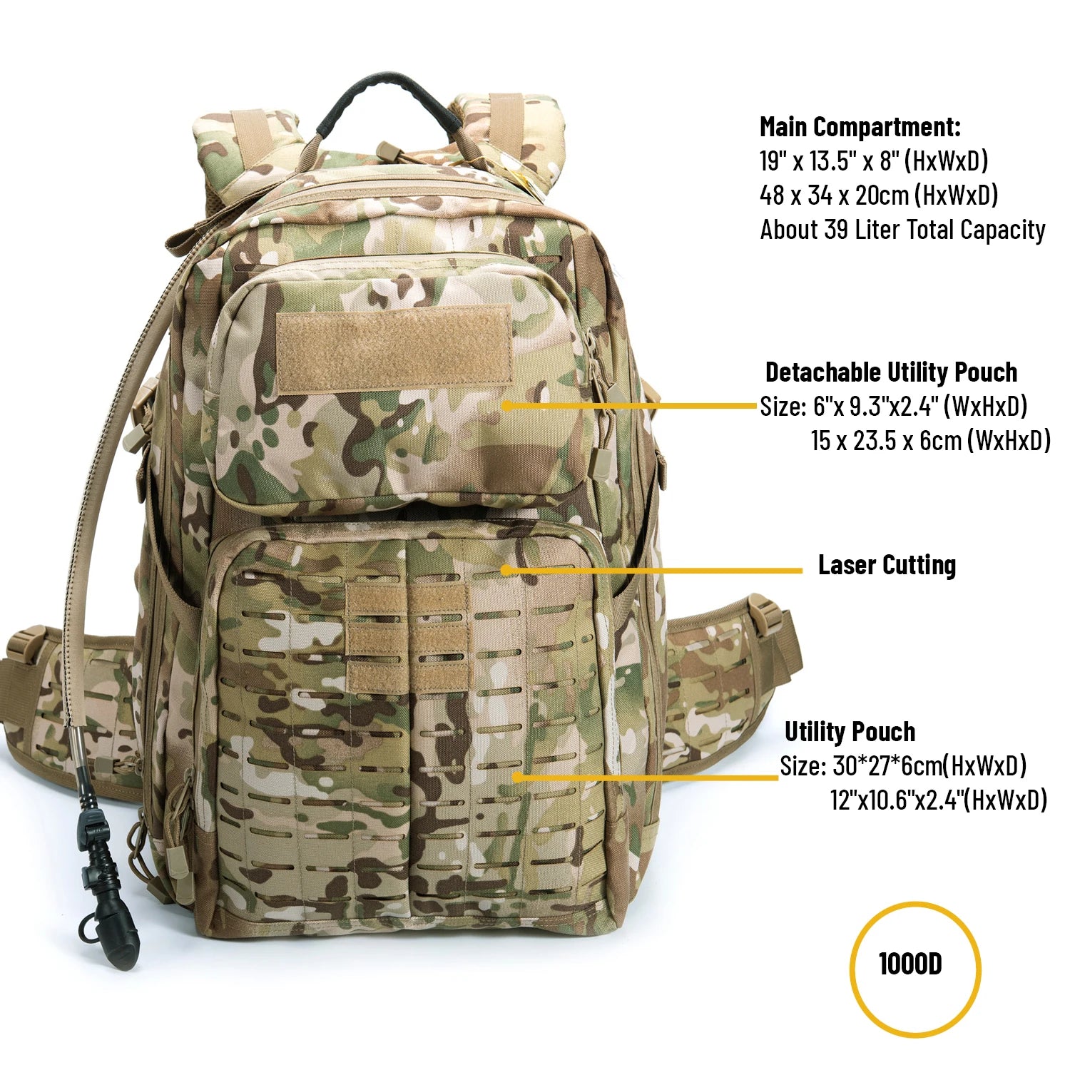 MT Militray Adventure 48H Rucksack MOLLE 2 Army Tactical Assault Pack Men's 2days light backpack for Camping