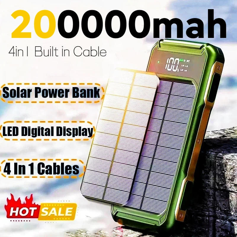 200000mAh 4 in 1 Built in Cables