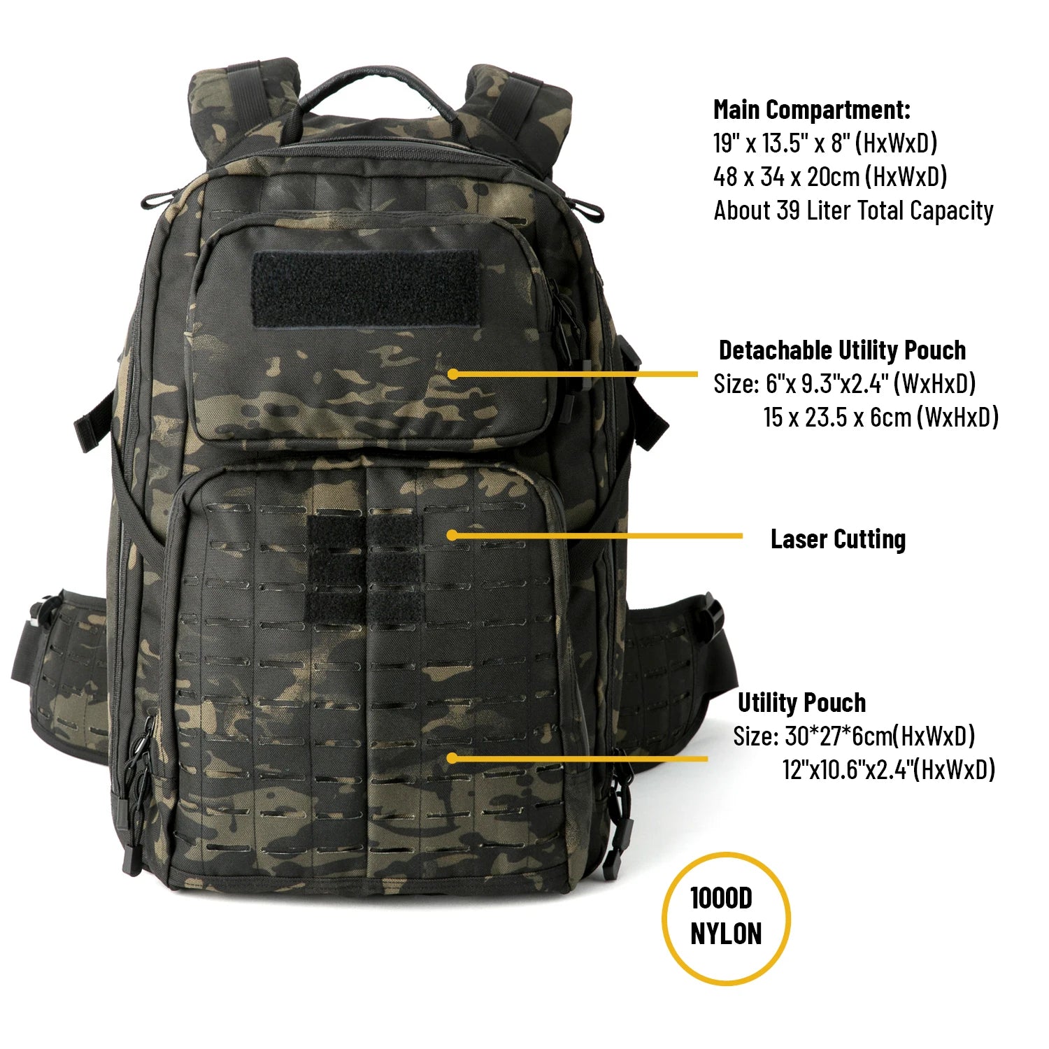 MT Militray Adventure 48H Rucksack MOLLE 2 Army Tactical Assault Pack Men's 2days light backpack for Camping