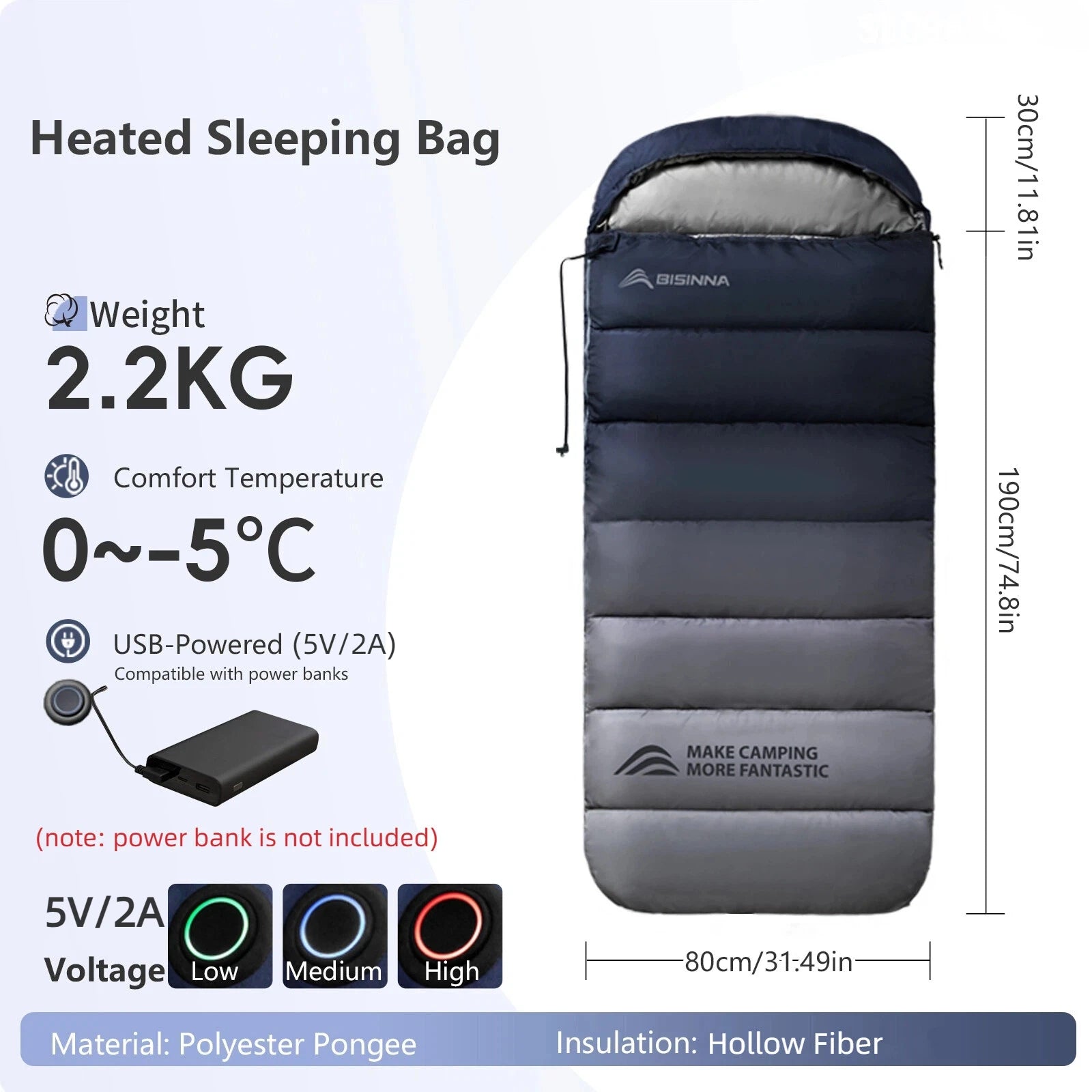 BISINNA Heating Sleeping Bag