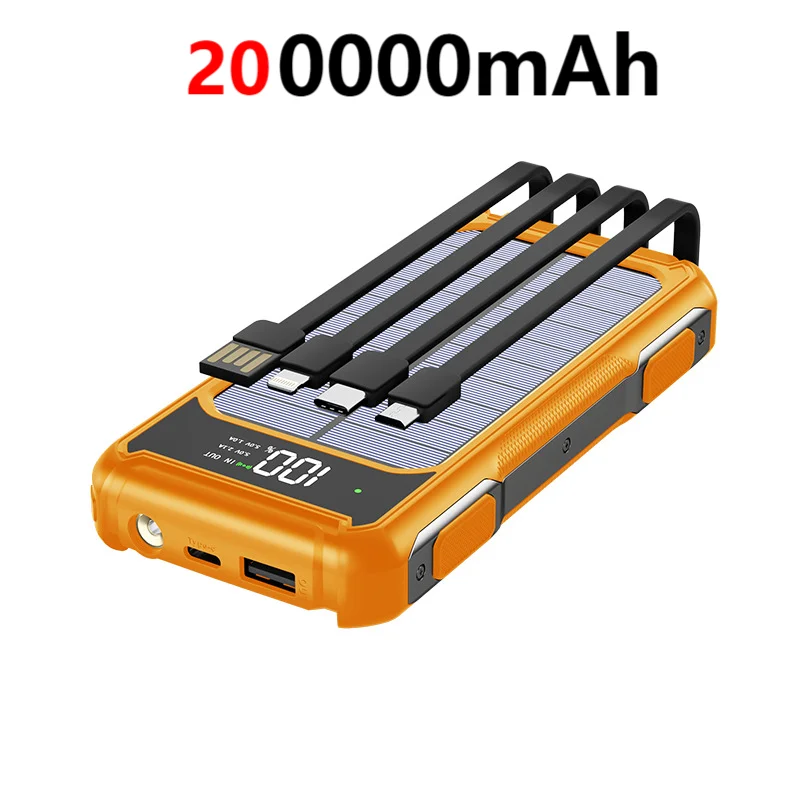 200000mAh 4 in 1 Built in Cables
