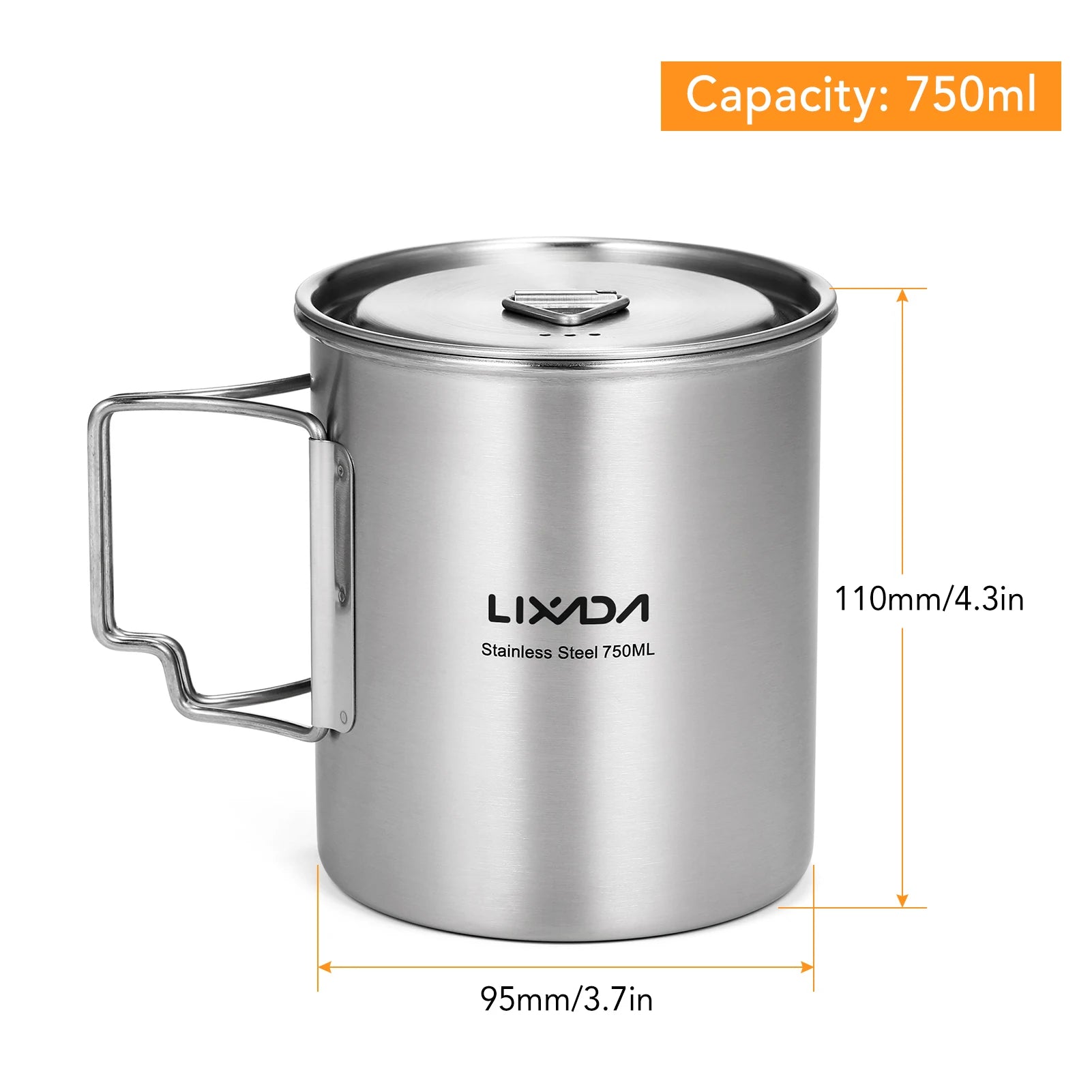 Lixada 750ml Cup Outdoor Stainless